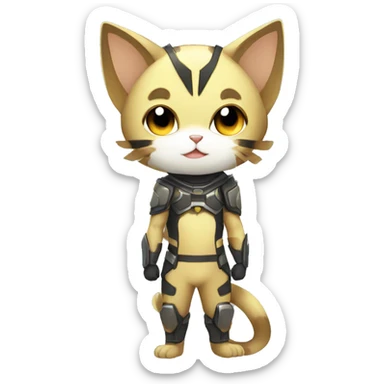 Catboy-Chibi-Sona-Shiny-Fakémon with a mask full body sticker