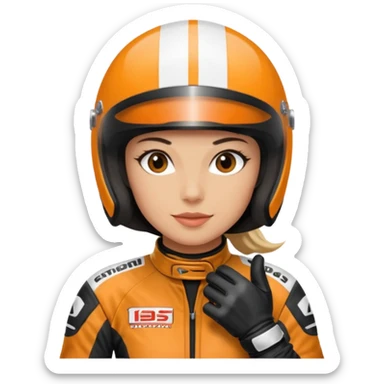 female motorcycle racer sticker