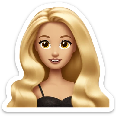 barbie princess amber eyes long blond hair sticker