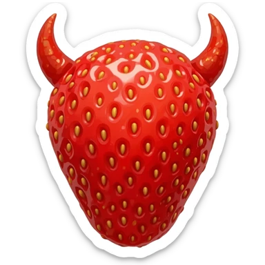 strawberry ram head with horns sticker