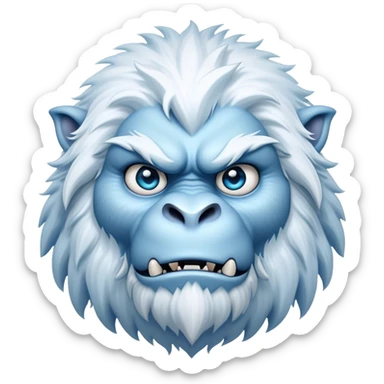 Cinematic Realistic WoW Yeti Portrait, head tilted epicly and inquisitively, showcasing a primal blend of raw might and mystical allure. His thick, shaggy fur in icy whites and pale blues and piercing ice-blue eyes are rendered in meticulous detail under dynamic, frosty lighting, high shine, epic and awe-inspiring, embodying the mystique of the frozen wilderness. sticker