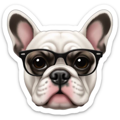 Bouledogue français noir avec des lunettes de soleil sticker
