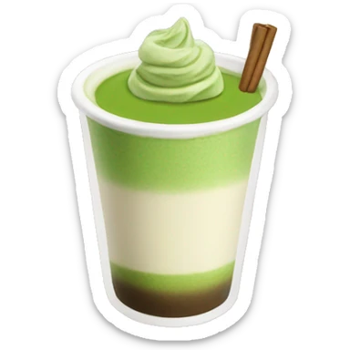 Realistic matcha latte  sticker