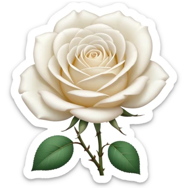 white rose, without green leaves, just flower sticker