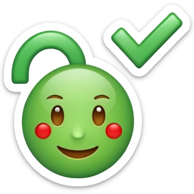 Emoji of a checkmark that's been ticked off sticker