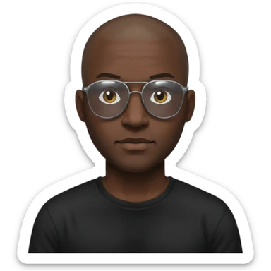 tall black man in dark shades gangster shaved head sticker