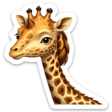 Woman with a very long snake giraffe neck  sticker