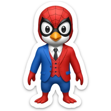 Penguin spiderman without a cape sticker