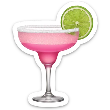 Pink margarita with sugar rim sticker
