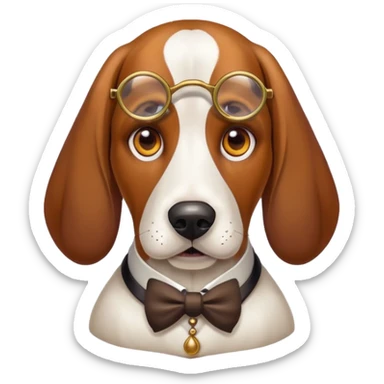 Blood hound Dog wearing a monocle ￼ sticker