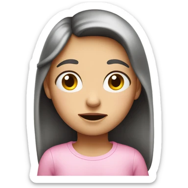Shy emoji girl with pink cheeks  sticker