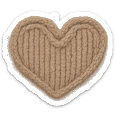 Beige knit heart sticker