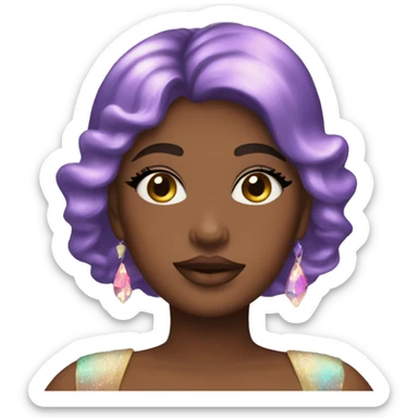 two plus size women, princesses, colorful, shimmer, cute, aesthetic  sticker