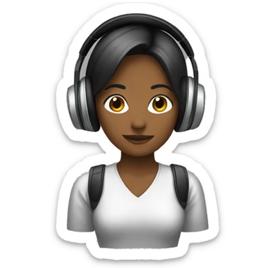 support girl headphones sticker