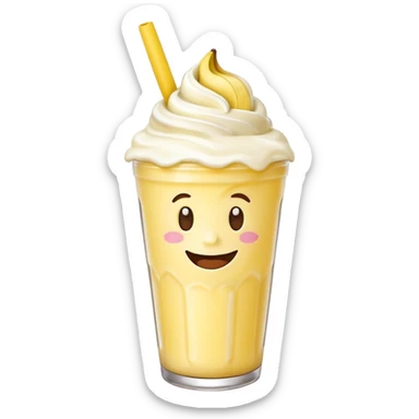 milkshake with a face, banana sticker