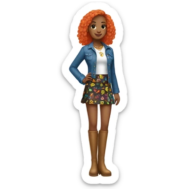 miniskirt and go-go boots sticker