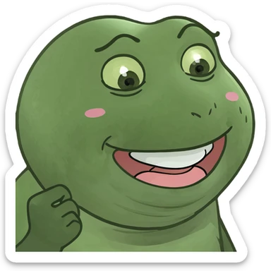 Holding laugh with big cheeks  sticker