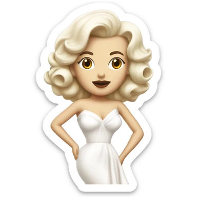 Marilyn Monroe wearing white dress sticker
