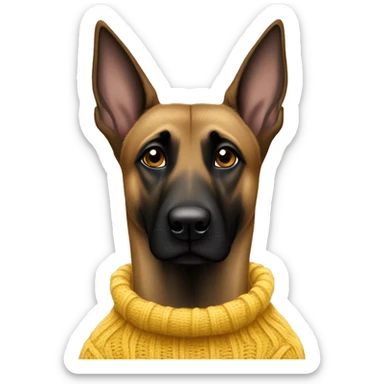Belgian malinois in sweater sticker