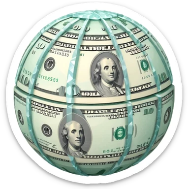 Snow ball with dollar bills  sticker