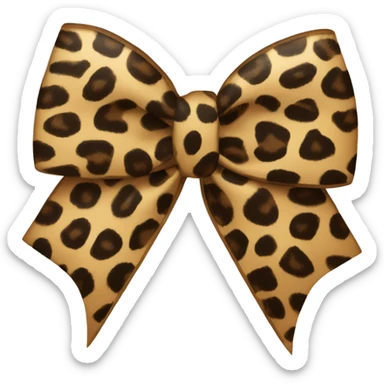 Leopard print bow sticker