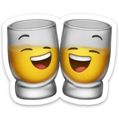 two shot glasses cheering  sticker