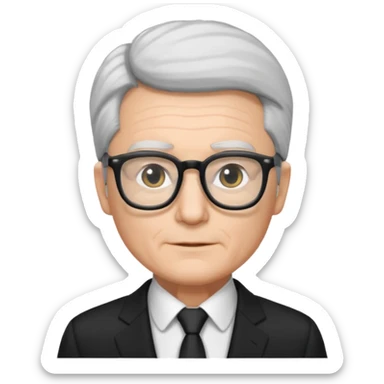 padre con gafas poco pello y color blanco y negro sticker