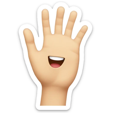 Smile face with hand hearts sticker