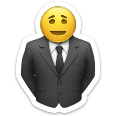 faceless coin wearing a suit sticker