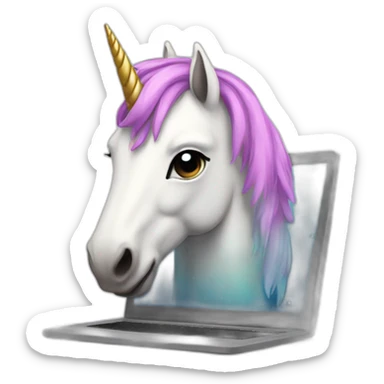 unicorn on a computer sticker