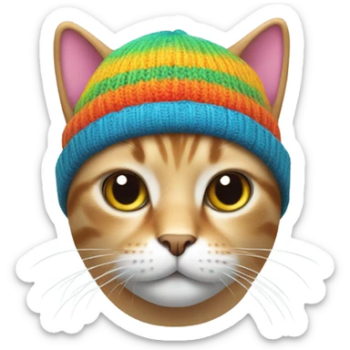 cat wearing a beanie sticker