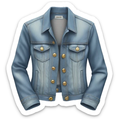 Hyper Realistic isolated open feminine light denim fashion jacket. sticker