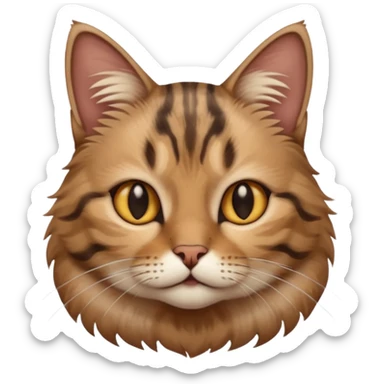 cat with subtle brown black lines like a tabby cat sticker