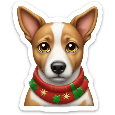 Dog wearing Christmas clothes  sticker