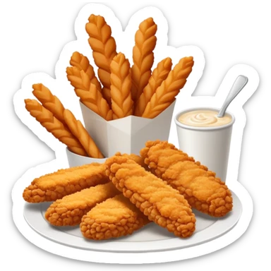 Raising canes 3 piece chicken tender meal with canes bread on the side sticker