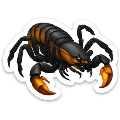 Scorpion preto saindo do fogo sticker