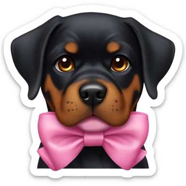 Rottweiler pink bow sticker