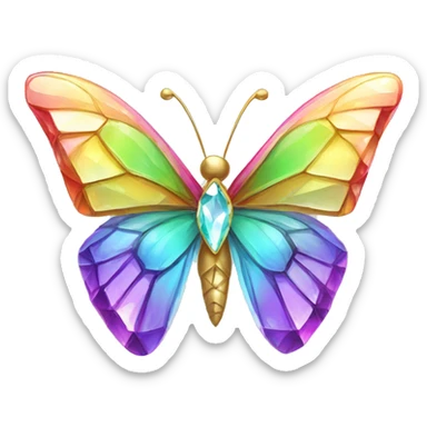 One Rainbow-Diamond-Gem-Butterfly-Crystal-Fly sticker