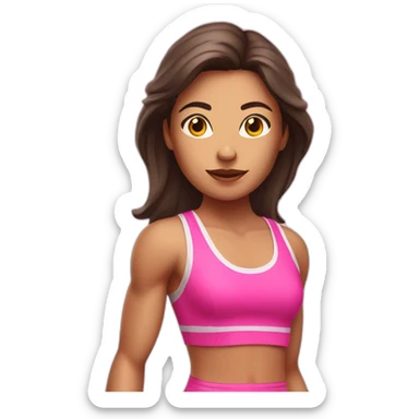 Female runner with pink singlet Hispanic highlights sticker