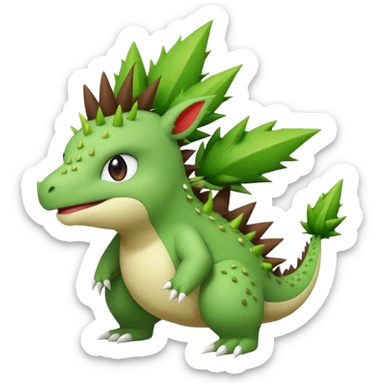 Ugly Fey Toony Larvitar-Shaymin-dragon sticker