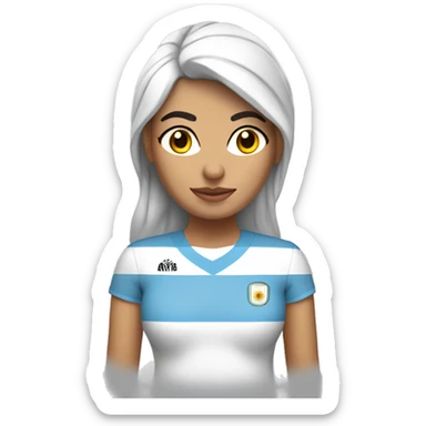 Chica morena con camiseta de Argentina  sticker