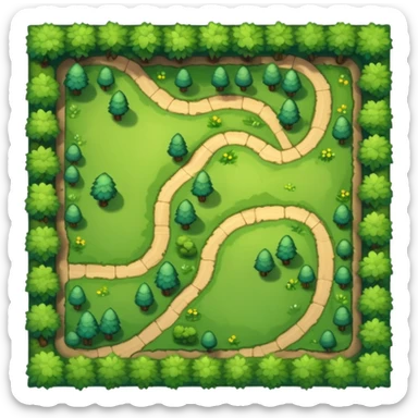 RPG forest terrain tile top-down view sticker