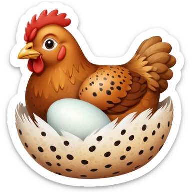 Chicken laying egg sticker