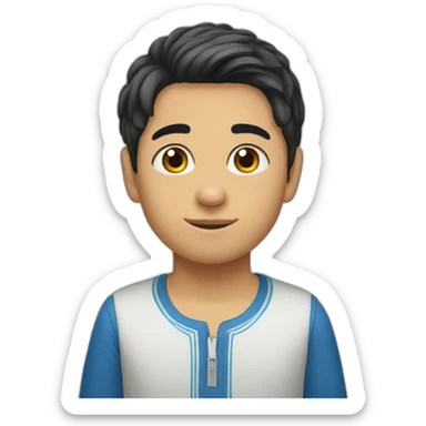 how looks uzbek boy named Batir sticker