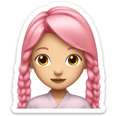 japanese girl with long pink hair sticker