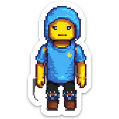 Roblox avatar in pixel art style sticker