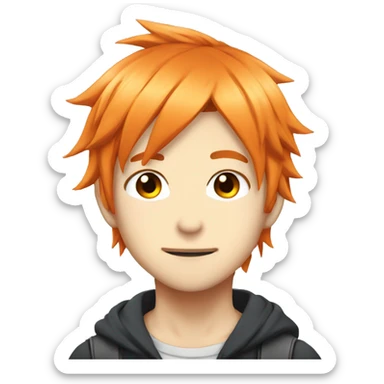 denji orange hair cute anime character sticker