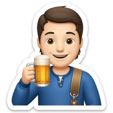 tchoupi buvant une bière  sticker