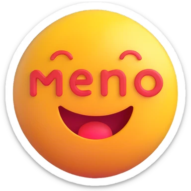 colorful 3D circular emoji with the word 'menő' in the center in a modern font sticker