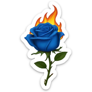 Burning blue rose sticker